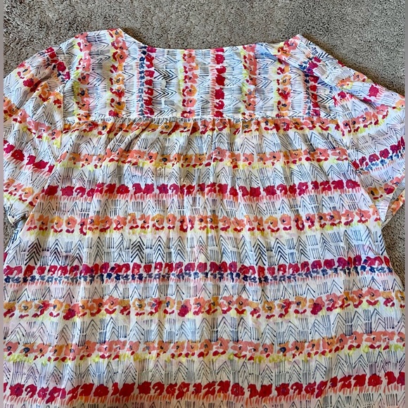 GAP Short Sleeve Floral Blouse Size XL/XXL - Picture 3 of 11